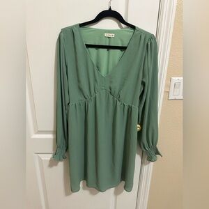 PinkBlush Kori Sage Green Long Sleeve Maternity Dress Size Medium